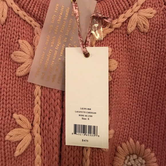 Gorgeous LoveShackFancy cardigan knit sweater with embroidery! Barbie trend 💗 - Picture 8 of 14